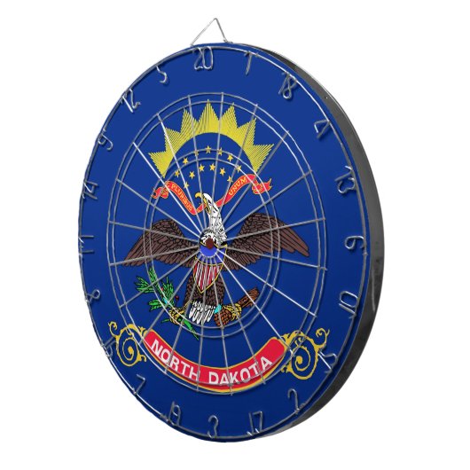 Dartboard met vlag van North Dakota, VS Dartbord (Voorkant Rechts)