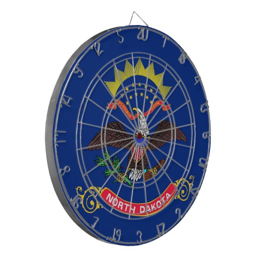 Dartboard met vlag van North Dakota, VS Dartbord (Voorkant Links)