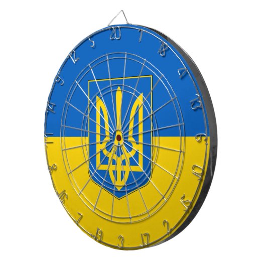 Dartboard met vlag van Oekraïne Dartbord (Voorkant Rechts)