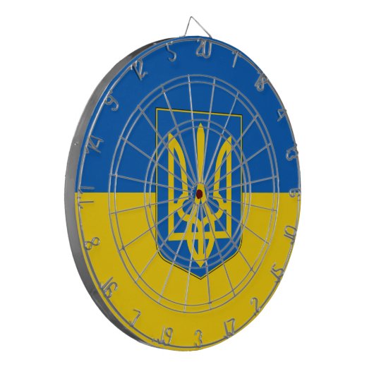 Dartboard met vlag van Oekraïne Dartbord (Voorkant Links)