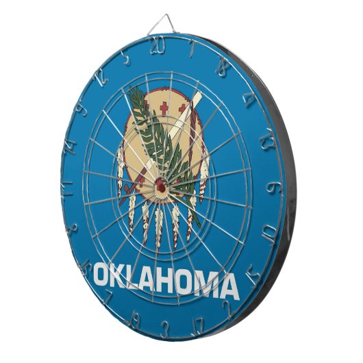 Dartboard met vlag van Oklahoma, Verenigde Staten Dartbord (Voorkant Rechts)