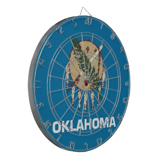 Dartboard met vlag van Oklahoma, Verenigde Staten Dartbord (Voorkant Links)