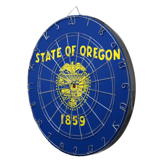 Dartboard met vlag van Oregon, Verenigde Staten Dartbord (Voorkant Rechts)