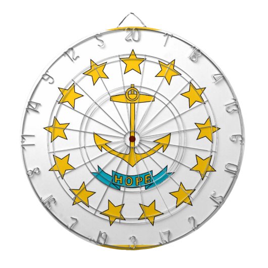 Dartboard met vlag van Rhode Island, Verenigde Sta Dartbord (Voorkant)