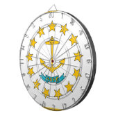 Dartboard met vlag van Rhode Island, Verenigde Sta Dartbord (Voorkant Rechts)