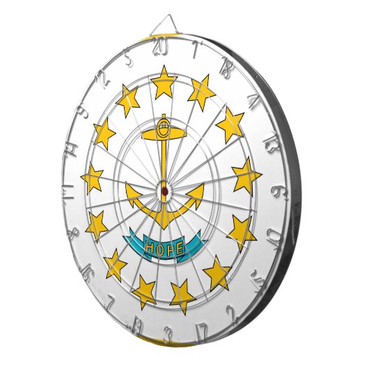 Dartboard met vlag van Rhode Island, Verenigde Sta Dartbord (Voorkant Rechts)