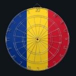 Dartboard met vlag van Roemenië Dartbord<br><div class="desc">Voeg een vleugje Roemeense trots toe aan je speelkamer met ons exclusieve dartbord met de vlag van Roemenië! Dit dartbord is gemaakt met nauwgezette aandacht voor detail en is meer dan alleen een game-accessoire; het is een viering van het erfgoed en de culturele trots van Roemenië. Het levendige ontwerp toont...</div>