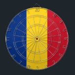 Dartboard met vlag van Roemenië Dartbord<br><div class="desc">Voeg een vleugje Roemeense trots toe aan je speelkamer met ons exclusieve dartbord met de vlag van Roemenië! Dit dartbord is gemaakt met nauwgezette aandacht voor detail en is meer dan alleen een game-accessoire; het is een viering van het erfgoed en de culturele trots van Roemenië. Het levendige ontwerp toont...</div>