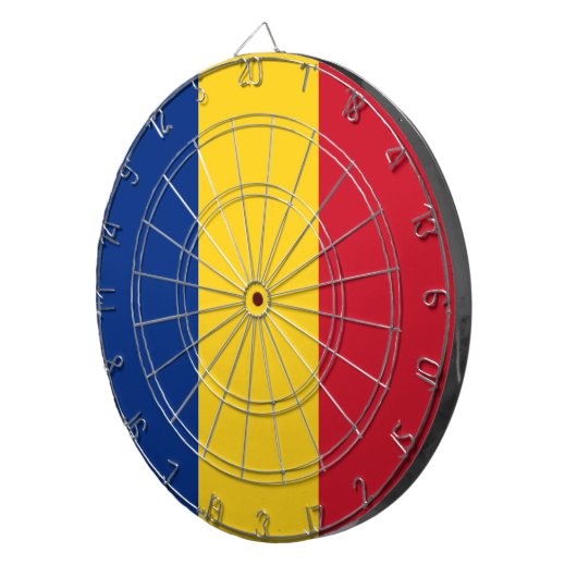 Dartboard met vlag van Roemenië Dartbord (Voorkant Rechts)