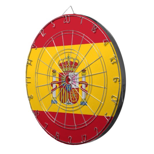 Dartboard met vlag van Spanje Dartbord (Voorkant Rechts)