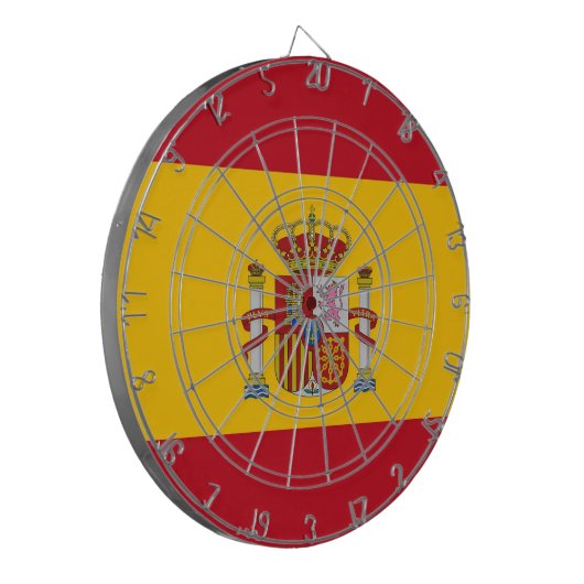 Dartboard met vlag van Spanje Dartbord (Voorkant Links)