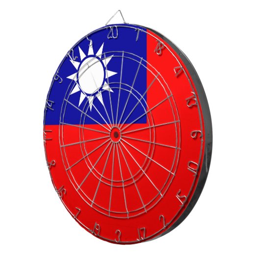 Dartboard met vlag van Taiwan Dartbord (Voorkant Rechts)