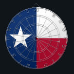 Dartboard met Vlag van Texas, Verenigde Staten Dartbord<br><div class="desc">Verhoog je speelkamer met ons opvallende dartboard met de vlag van Texas! Dit dartboard is gemaakt met nauwgezette aandacht voor detail en viert de rijke geschiedenis en culturele trots van de Lone Star State. Het ontwerp toont trots de iconische eenzame ster met een verticale blauwe streep en horizontale witte en...</div>