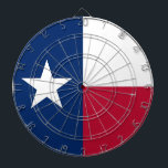 Dartboard met Vlag van Texas, Verenigde Staten Dartbord<br><div class="desc">Verhoog je speelkamer met ons opvallende dartboard met de vlag van Texas! Dit dartboard is gemaakt met nauwgezette aandacht voor detail en viert de rijke geschiedenis en culturele trots van de Lone Star State. Het ontwerp toont trots de iconische eenzame ster met een verticale blauwe streep en horizontale witte en...</div>