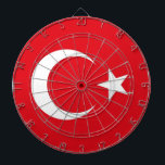 Dartboard met vlag van Turkije Dartbord<br><div class="desc">Voeg een vleugje Turkse flair toe aan je speelkamer met ons exclusieve dartbord met de vlag van Turkije! Dit dartbord is gemaakt met nauwgezette aandacht voor detail en is meer dan alleen een functioneel item; het is een viering van de levendige cultuur en het erfgoed van Turkije. Het opvallende ontwerp...</div>