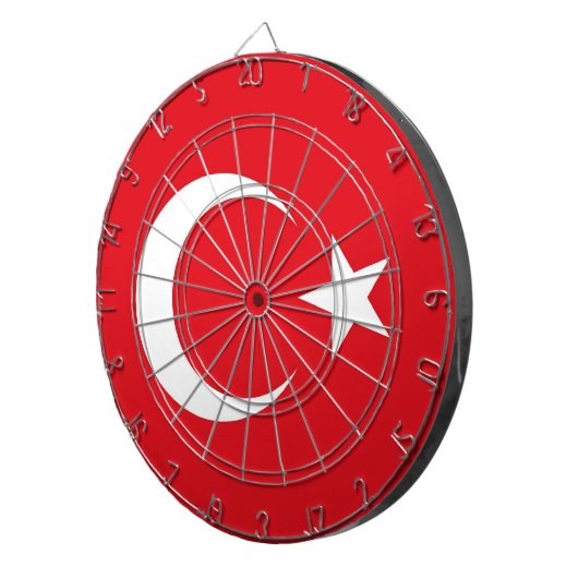 Dartboard met vlag van Turkije Dartbord (Voorkant Rechts)