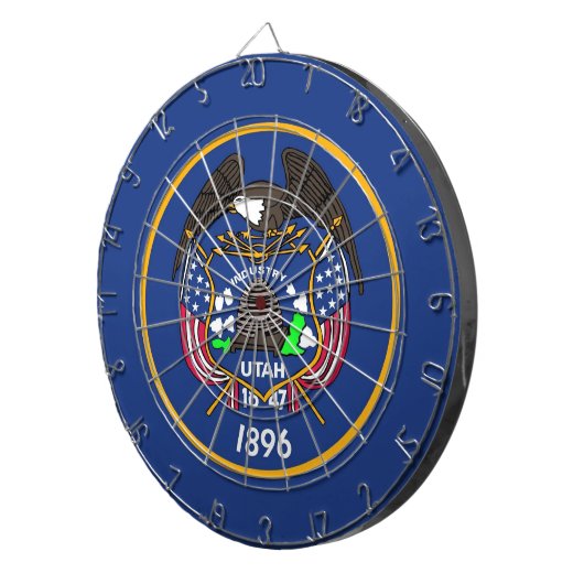 Dartboard met vlag van Utah, Verenigde Staten Dartbord (Voorkant Rechts)