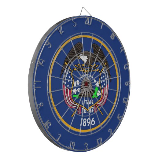 Dartboard met vlag van Utah, Verenigde Staten Dartbord (Voorkant Links)