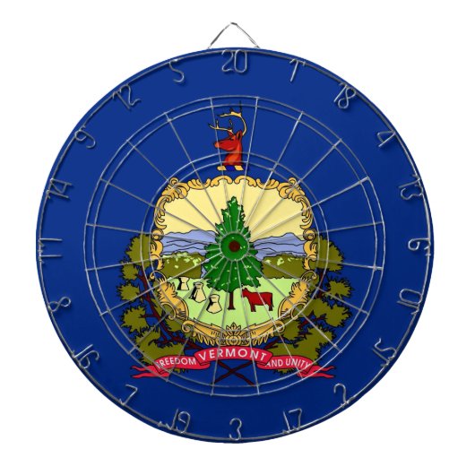 Dartboard met vlag van Vermont, Verenigde Staten Dartbord (Voorkant)