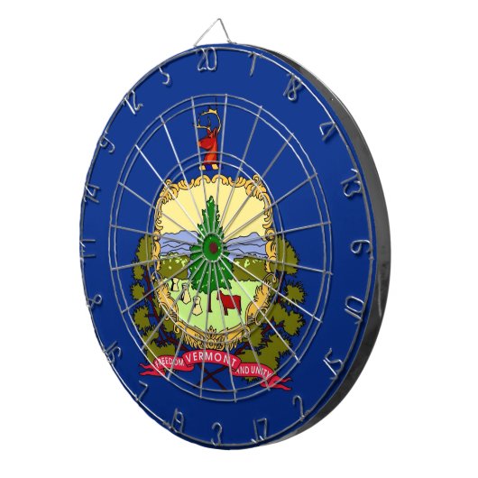 Dartboard met vlag van Vermont, Verenigde Staten Dartbord (Voorkant Rechts)