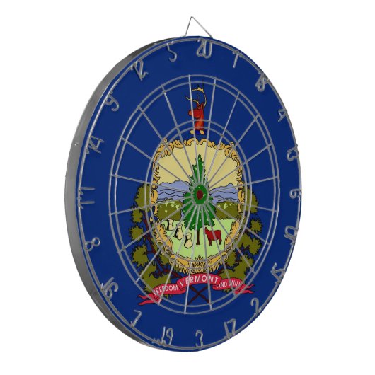 Dartboard met vlag van Vermont, Verenigde Staten Dartbord (Voorkant Links)
