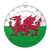 Dartboard met vlag van Wales Dartbord (Voorkant)