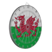 Dartboard met vlag van Wales Dartbord (Voorkant Links)