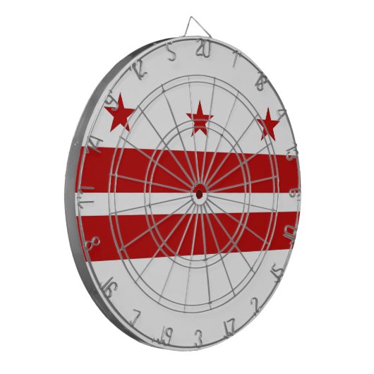 Dartboard met vlag van Washington DC, Verenigde St Dartbord (Voorkant Links)