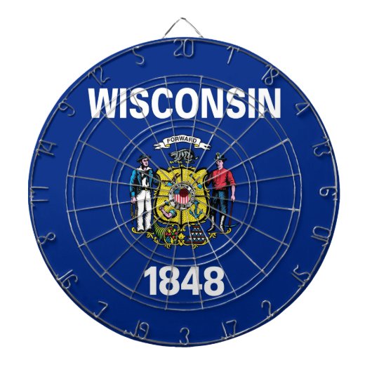 Dartboard met vlag van Wisconsin, Verenigde Staten Dartbord (Voorkant)