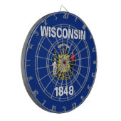 Dartboard met vlag van Wisconsin, Verenigde Staten Dartbord (Voorkant Links)