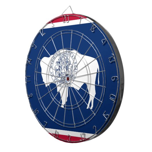 Dartboard met vlag van Wyoming, Verenigde Staten Dartbord (Voorkant Rechts)