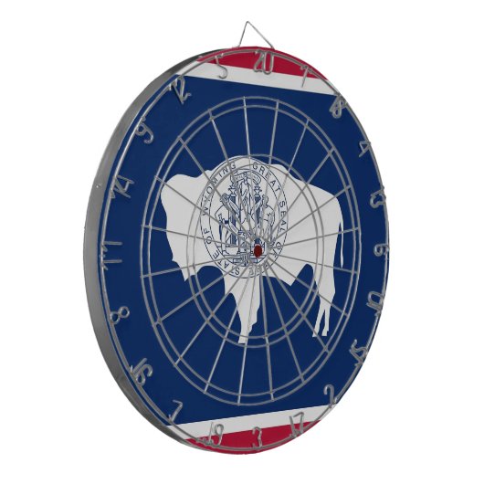 Dartboard met vlag van Wyoming, Verenigde Staten Dartbord (Voorkant Links)