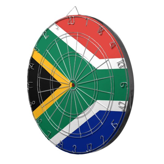 Dartboard met vlag van Zuid-Afrika Dartbord (Voorkant Rechts)