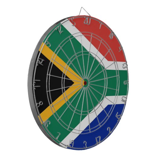 Dartboard met vlag van Zuid-Afrika Dartbord (Voorkant Links)