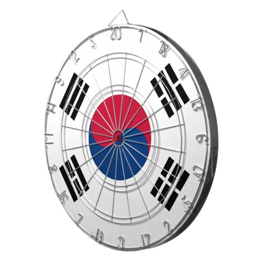 Dartboard met vlag van Zuid-Korea Dartbord (Voorkant Rechts)