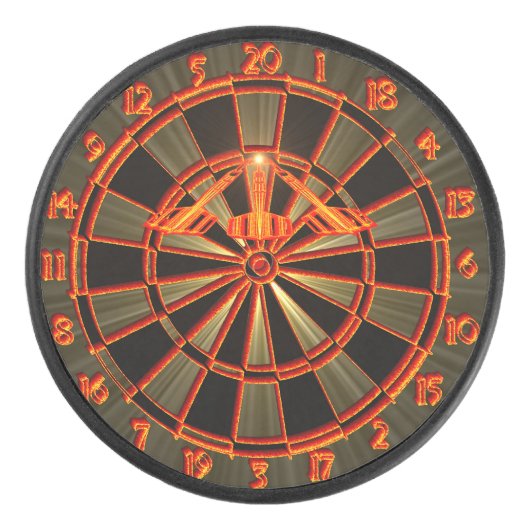 Dartboard mit Darts in die 180 Dartkunst Hockey Puck (Voorkant)