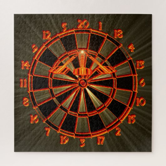 Dartboard mit Darts in die 180 Dartkunst Legpuzzel (Verticaal)