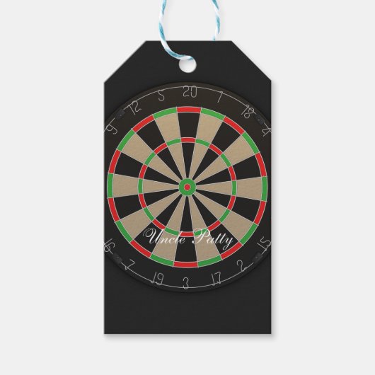 Dartboard Monogram Naam Cadeaulabel (Voorkant)