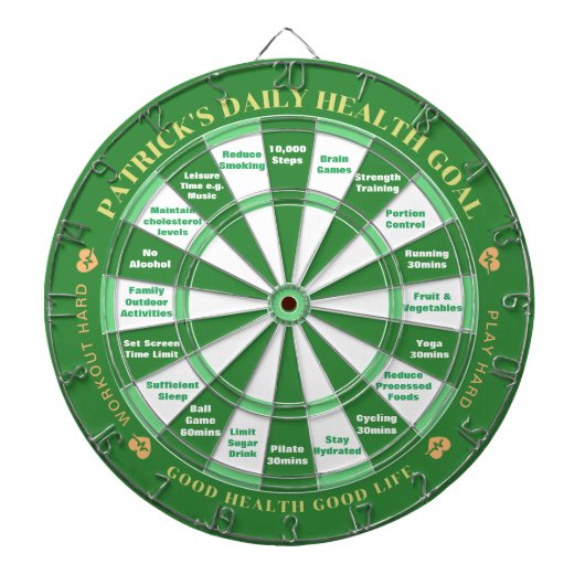 Dartboard -  naam & gezondheidsbeslissingen dartbord (Voorkant)