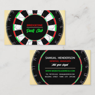 Dartboard-ontwerp in racks, Darts Club Visitekaartje