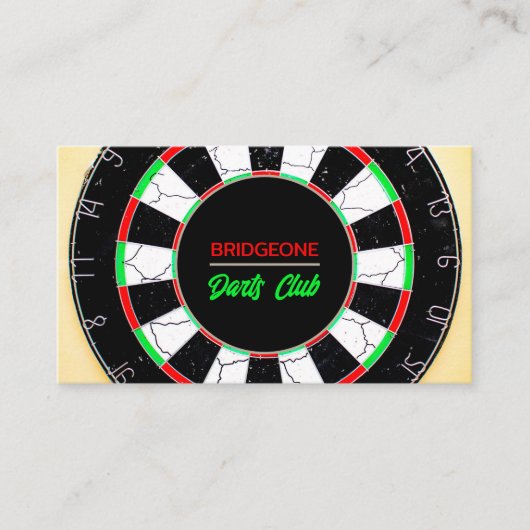 Dartboard-ontwerp in racks, Darts Club Visitekaartje (Voorkant)