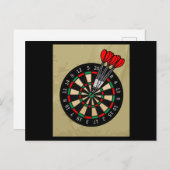 Dartboard-ontwerpspeler met kunstpijlen briefkaart (Voorkant / Achterkant)
