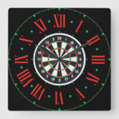 Dartboard Origineel met Roman Numerieke Vierkante Klok (Voorkant)