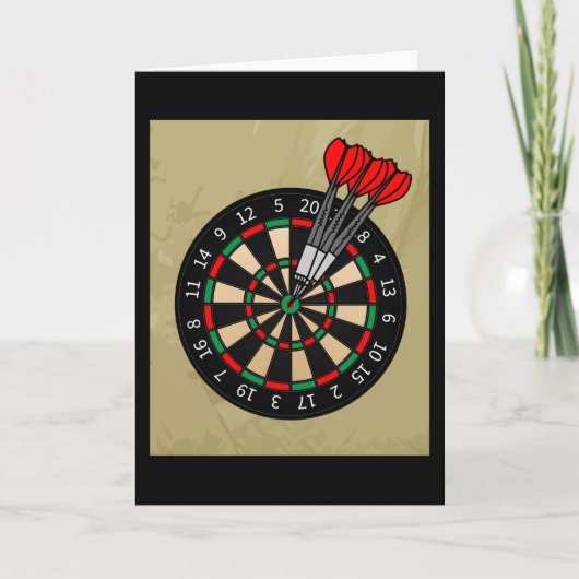 Dartboard Player met kunstpijlen Kaart (Voorkant)