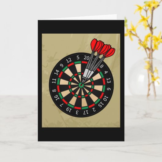Dartboard Player met kunstpijlen Kaart (Gele Bloem)