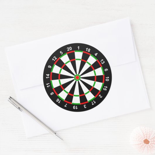 Dartboard Ronde Sticker (Envelop)