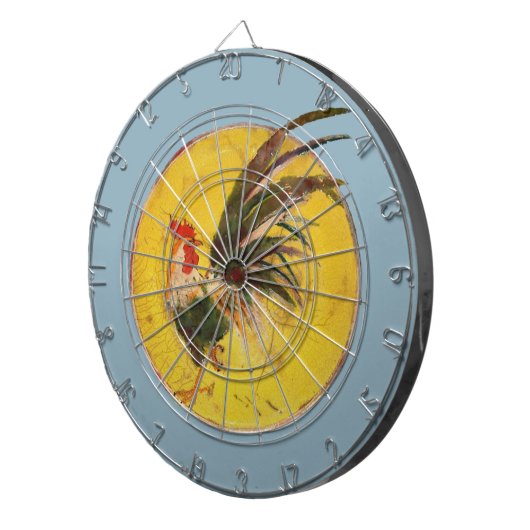 Dartboard - Rooster en Sun Dartbord (Voorkant Rechts)