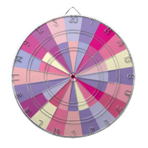 Dartboard roze Paarse pastels voor meisjes bij de  Dartbord