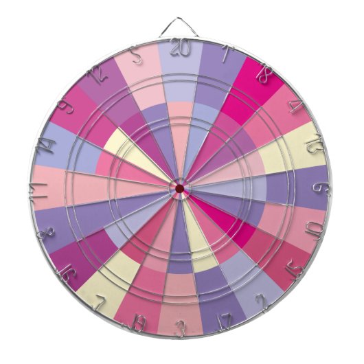 Dartboard roze Paarse pastels voor meisjes bij de  Dartbord (Voorkant)