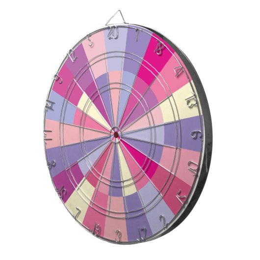 Dartboard roze Paarse pastels voor meisjes bij de Dartbord (Voorkant Rechts)